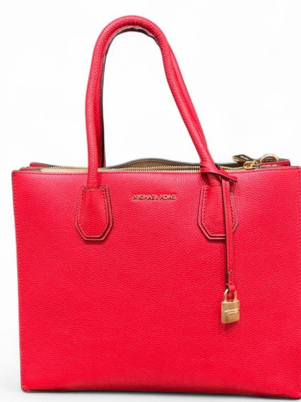 Michael Kors Vibrant Red Pebbled Leather Tote